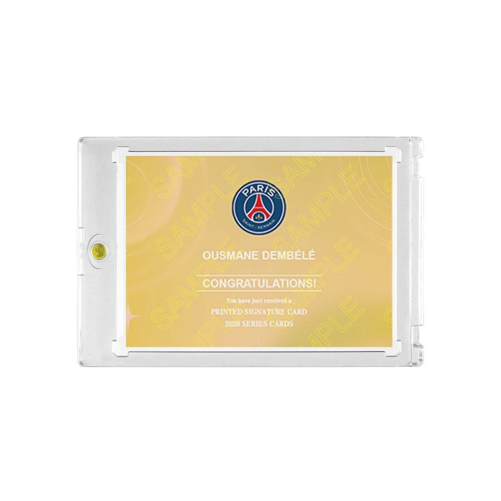 Ousmane Dembélé Facsimile Signature Patch Card Fan Made, With Magnetic Protective Card Case