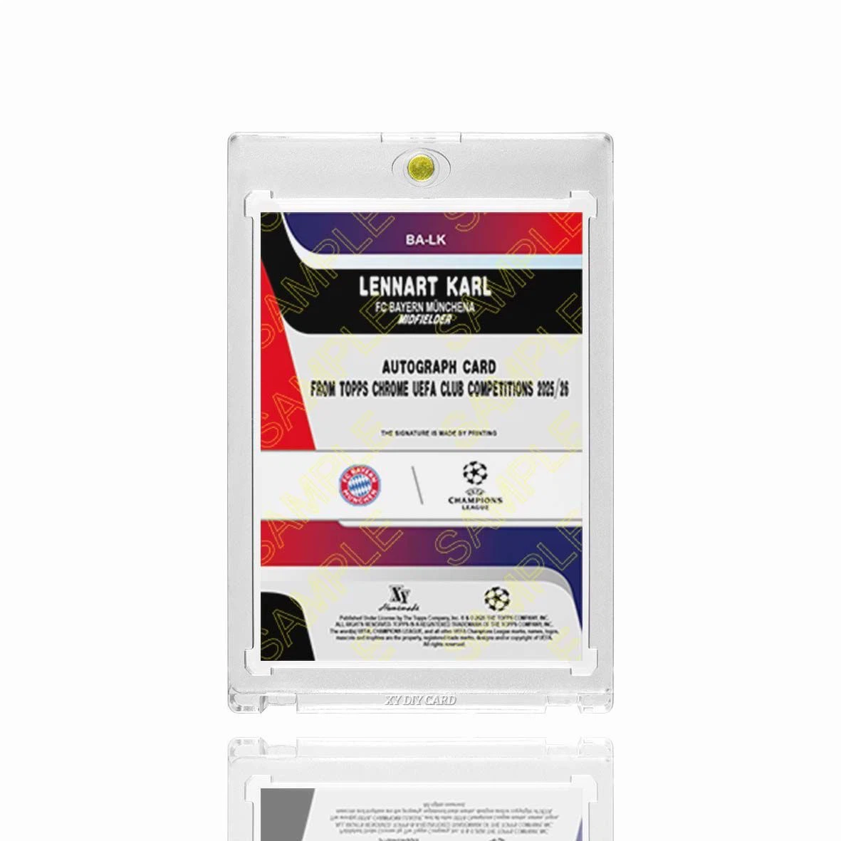 Lennart Karl RC Facsimile Signature Football Card Fan Made, With Magnetic Protective Card Case