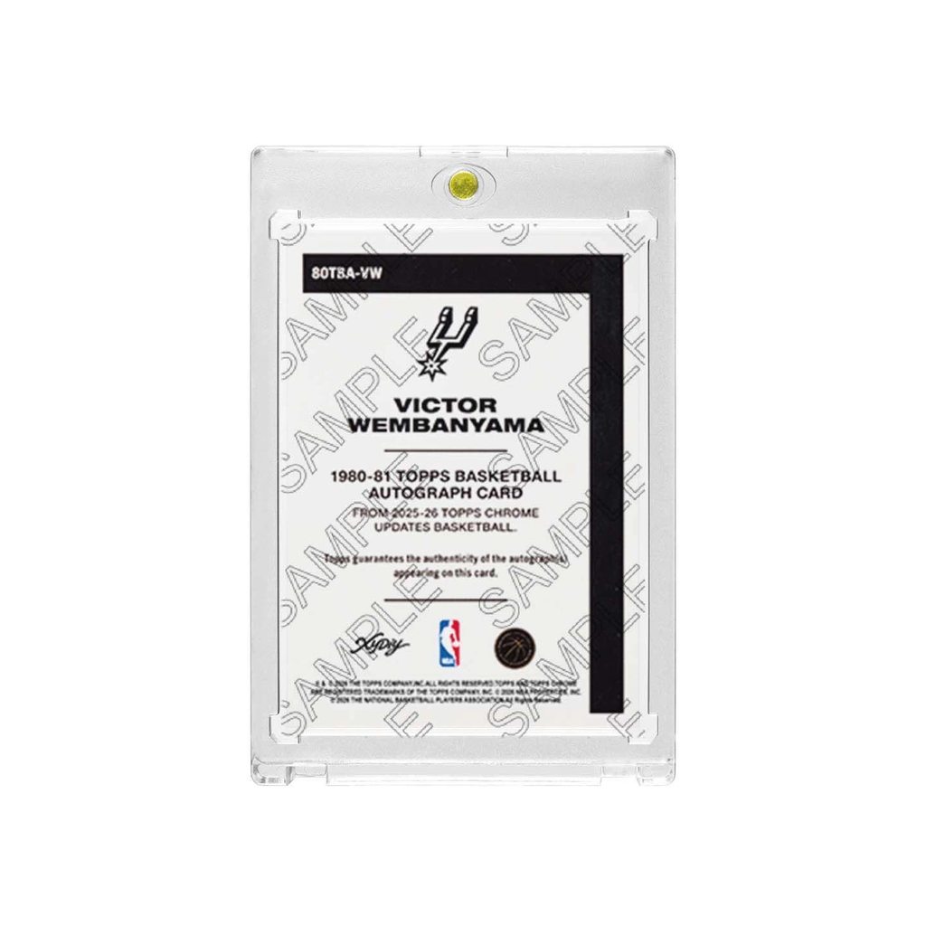 Spurs Victor Wembanyama Vintage Style Auto Card with Display Case
