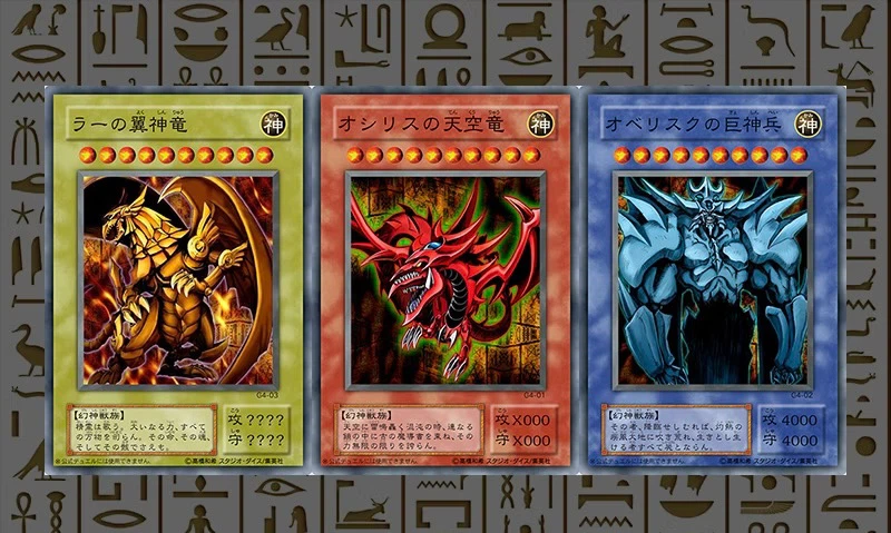 Yu-Gi-Oh Japanese 3Pcs Egyptian God Cards Set, Winged Dragon of Ra, Slifer the Sky Dragon, Obelisk the Tormentor Ultra Rare Custom Holo Collection Cards