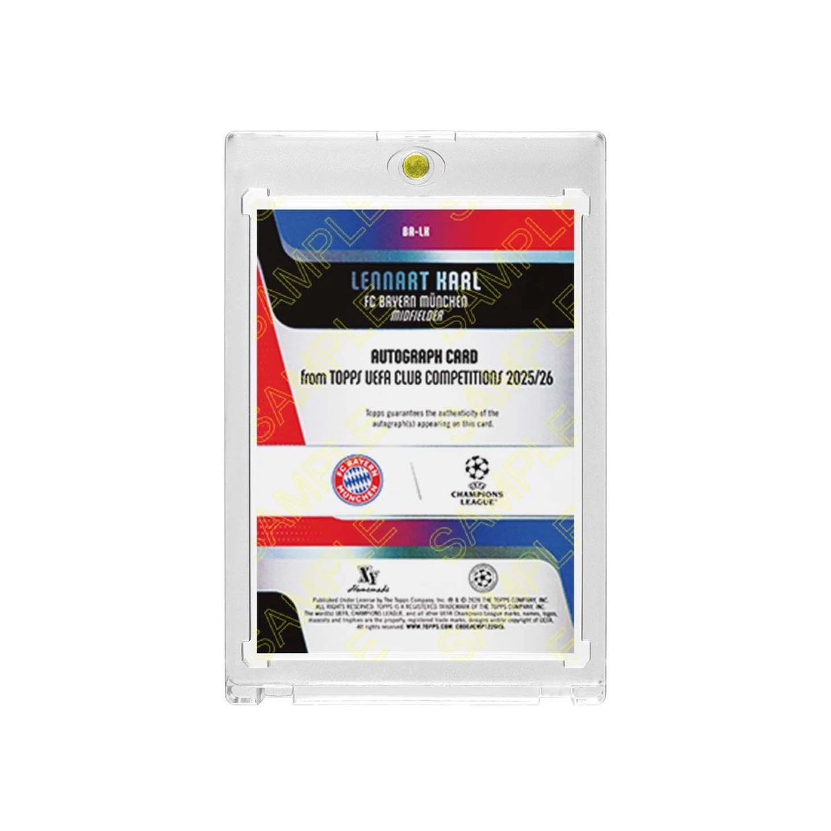 Lennart Karl RC Facsimile Signature Football Card Fan Made, With Magnetic Protective Card Case