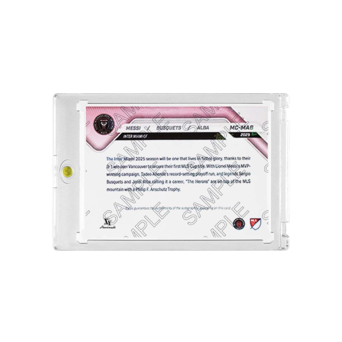 Inter Miami Triple Facsimile Signature Football Card Fan Made, With Magnetic Protective Card Case
