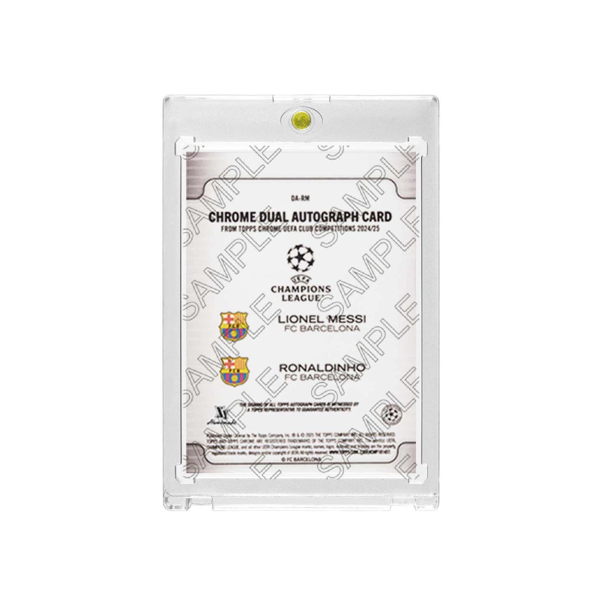 Barcelona Messi Ronaldinho Dual Facsimile Signature Football Card Fan Made, With Magnetic Protective Card Case